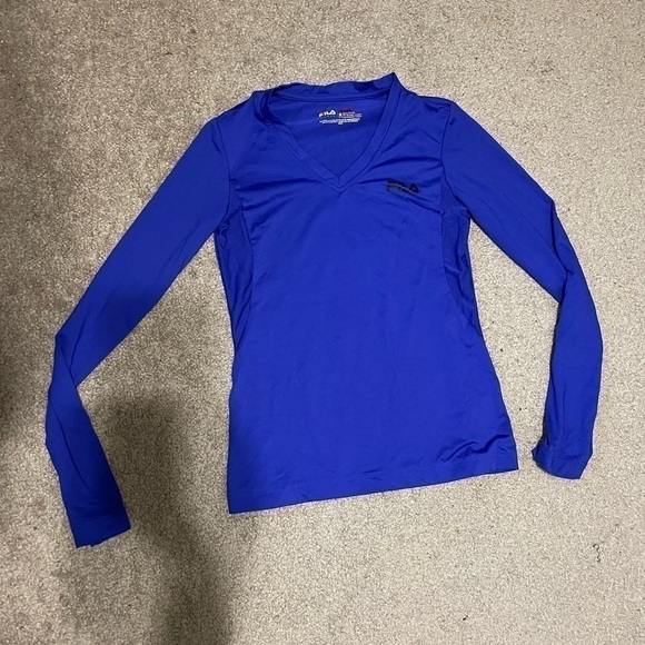 FILA Blue Long sleeve workout top size Small - Picture 2 of 8